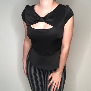 Black peplum top
